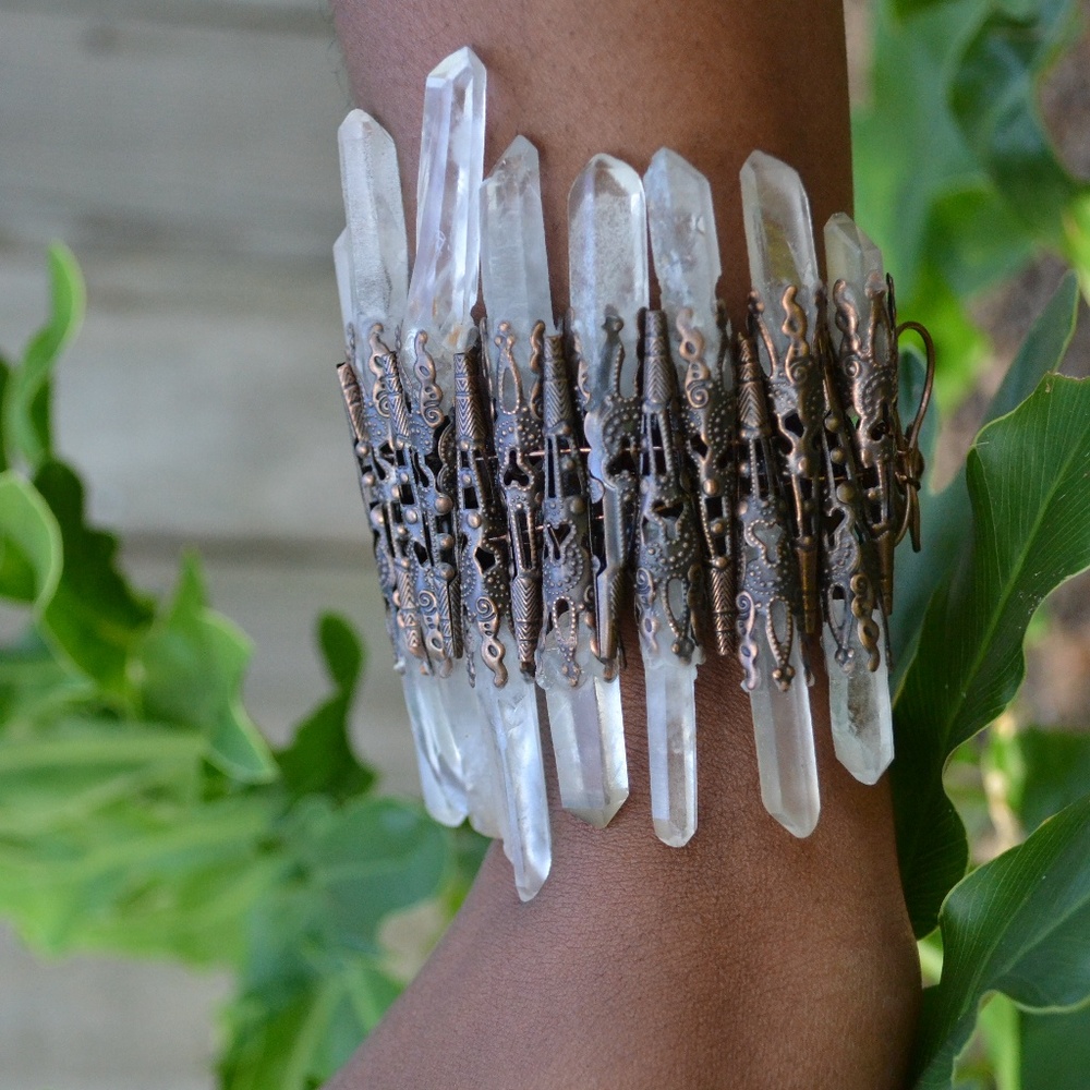 TVD Quartz Crystal Cuff Bracelet